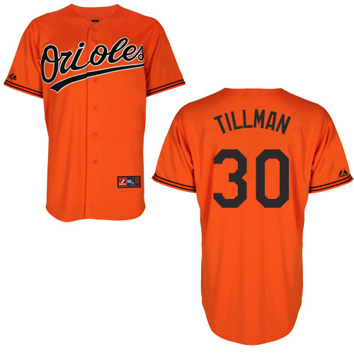 Chris Tillman #30 MLB Jersey-Baltimore Orioles Men's Authentic Alternate Orange Cool Base Baseball Jersey